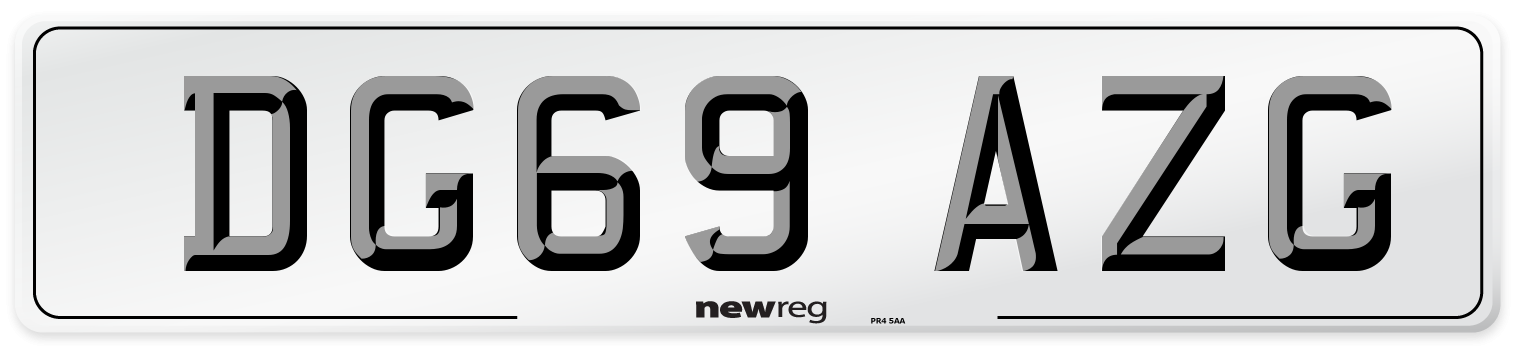 DG69 AZG Number Plate from New Reg